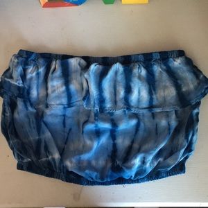 Blue tie dye tube top